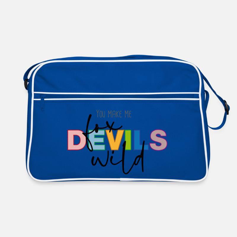 You make me fox devils wild - Retro Bag - blue/white
