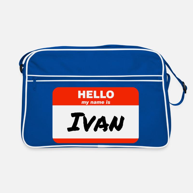 Hello My Name Is Ivan Label Name Tag Retro Bag