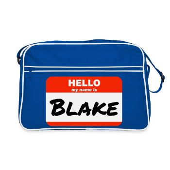 Bonjour, je m’appelle Blake Étiquette Étiquette Étiquette - Sac Retro - bleu/blanc - Devant