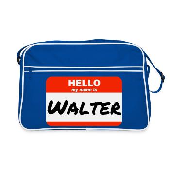Bonjour, je m’appelle Walter Étiquette Étiquette Étiquette - Sac Retro - bleu/blanc - Devant