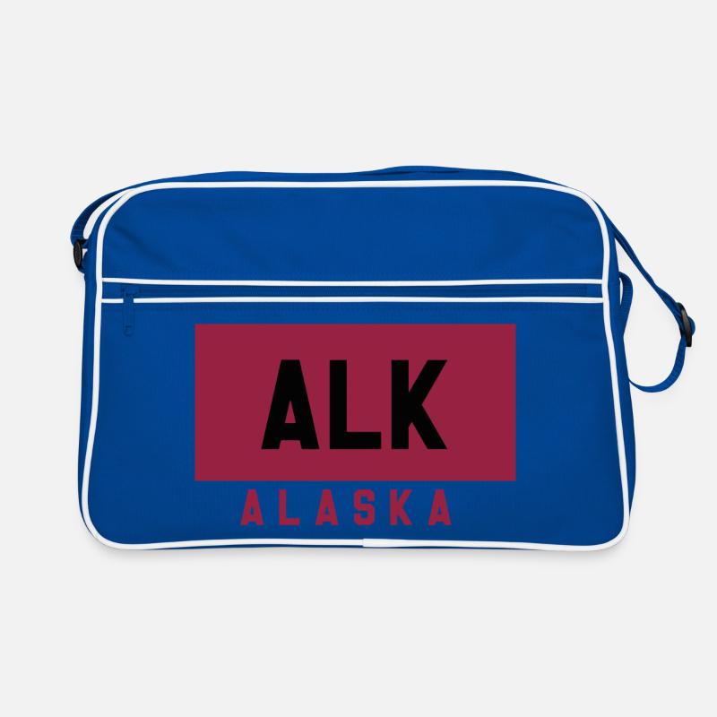 Alaska Typography in Ruby Color Retro Bag