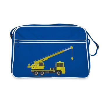Kranwagen - Retro Tasche - Blau/Weiß - Vorne