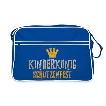 Kinderkönig Schützenfest Logo - Retro Tasche - Blau/Weiß - Vorne