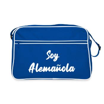 Deutsch-Spanierin Spanisch spanisch Geschenk - Retro Tasche - Blau/Weiß - Vorne