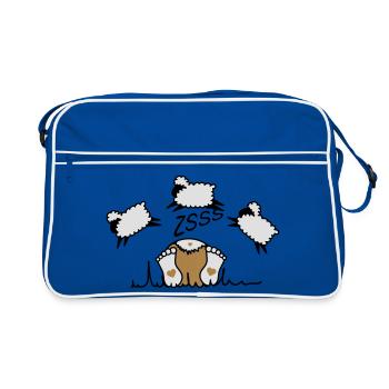 Schäfchen zählen - Retro Tasche - Blau/Weiß - Vorne