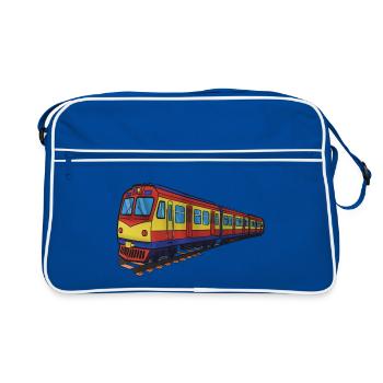 Colorful Train Splendor Illustration, S-Bahn - Retro Bag - blue/white - Front