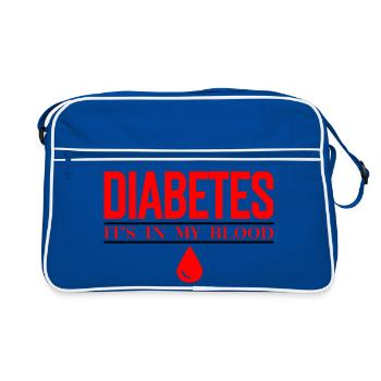 Diabetes Bloodline Bold Typography - Retro Bag - blue/white - Front