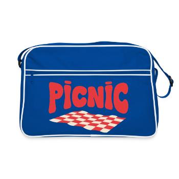 Retro checkerboard picnic - Retro Bag - blue/white - Front