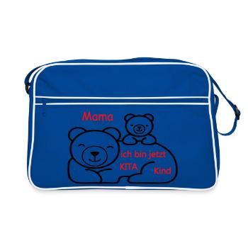 Kita Kind - Retro Tasche - Blau/Weiß - Vorne