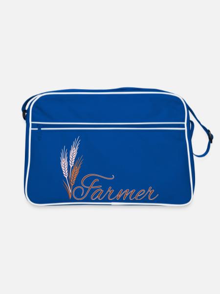 Farmer - Farben veränderbar - Retro Tasche - Blau/Weiß