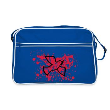 Dove of peace in the blood - Retro Bag - blue/white - Front