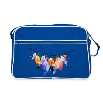 Farbenfroher Traumfänger-Design - Retro Tasche - Blau/Weiß - Vorne