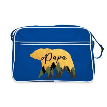 Papa ours pour la fête des pères - Sac Retro - bleu/blanc - Devant