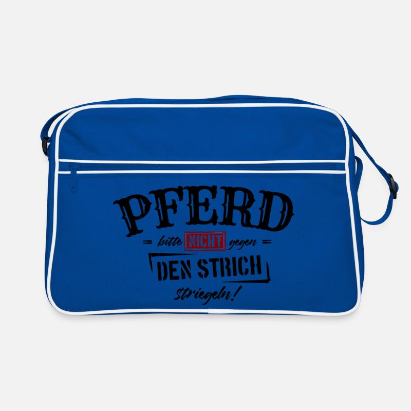 Pferd bitte nicht gegen den Strich striegeln Retro Tasche