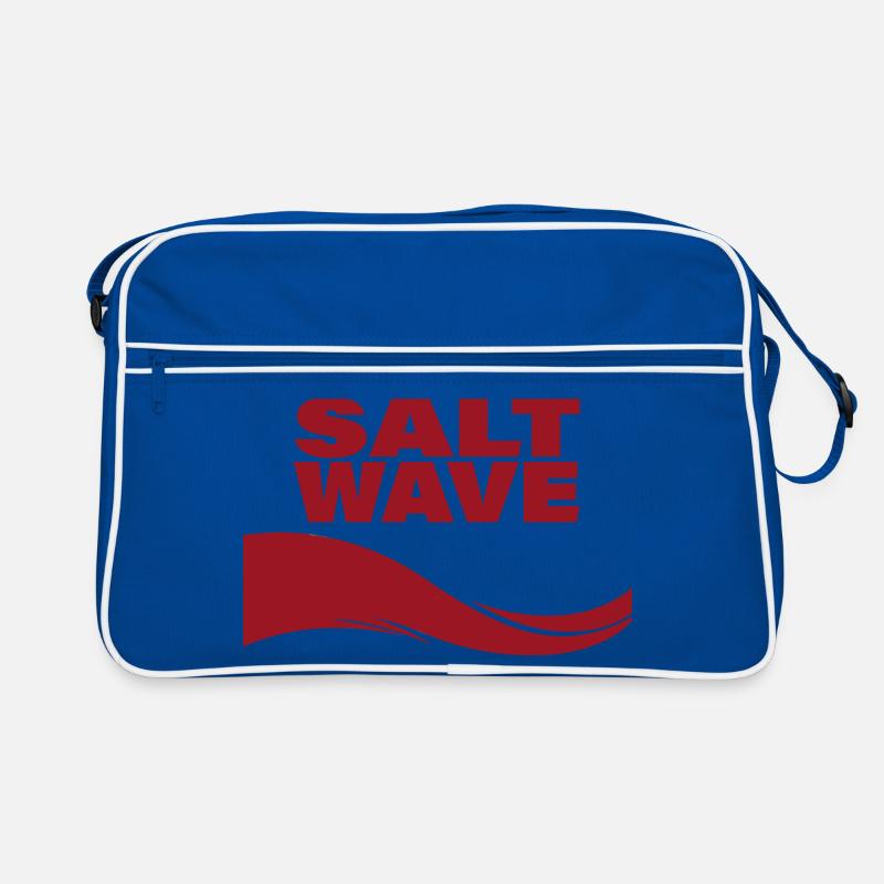 SALT WAVE - Retro Tasche - Blau/Weiß