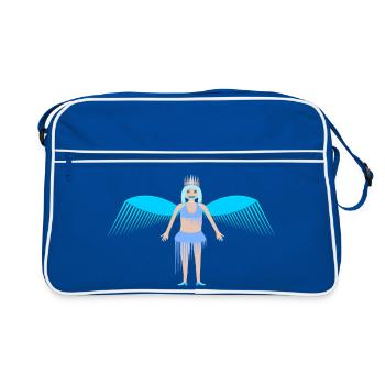 Winter Icicle Fairy Queen Fantasy Art - Retro Bag - blue/white - Front