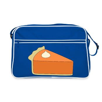 Pumpkin Pie Slice Illustration - Retro Bag - blue/white - Front