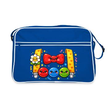 Clown Costume Carnival Carnival Gift - Retro Bag - blue/white - Front