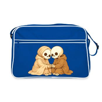 Couple Squelette Chaleureux – Proximité dans les moments de calme - Sac Retro - bleu/blanc - Devant