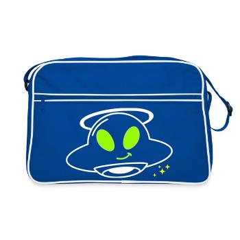 Pilote extraterrestre d’OVNI mignon Kawaii Vector - Sac Retro - bleu/blanc - Devant