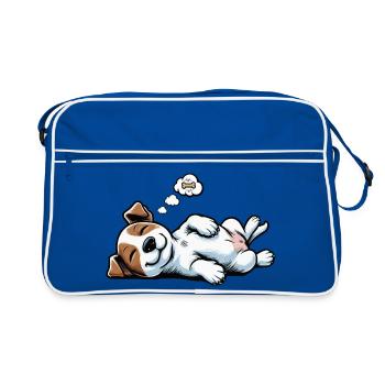 Jack Russel terrier Jack russel propriétaire Jackie - Sac Retro - bleu/blanc - Devant