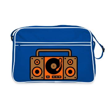 Retro Boombox Ghetto Blaster 80s - Retro Bag - blue/white - Front