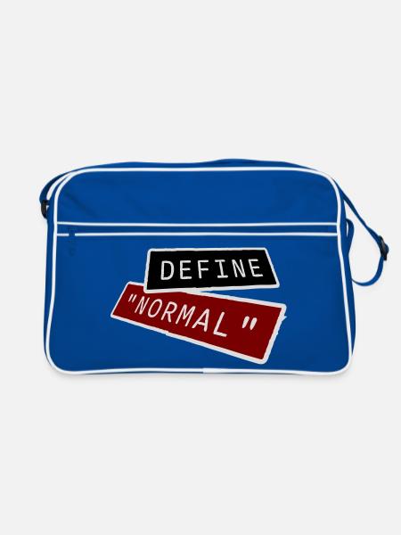 Define Normal Lustig Sarkastisch Definition Grafik - Retro Tasche - Blau/Weiß - Vorne