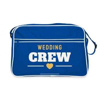 Wedding Crew Hochzeit Team Braut Bräutigam Gäste - Retro Tasche - Blau/Weiß - Vorne