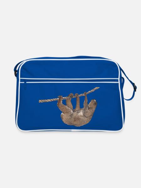 Faultier - Retro Tasche - Blau/Weiß