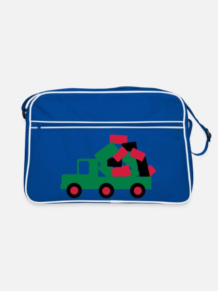 auto lkw umzug - Retro Tasche - Blau/Weiß - Vorne