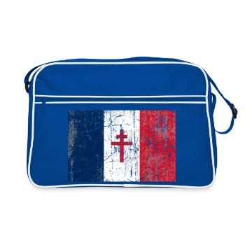 drapeau France croix de Lorraine drapeau France libre - Sac Retro - bleu/blanc - Devant