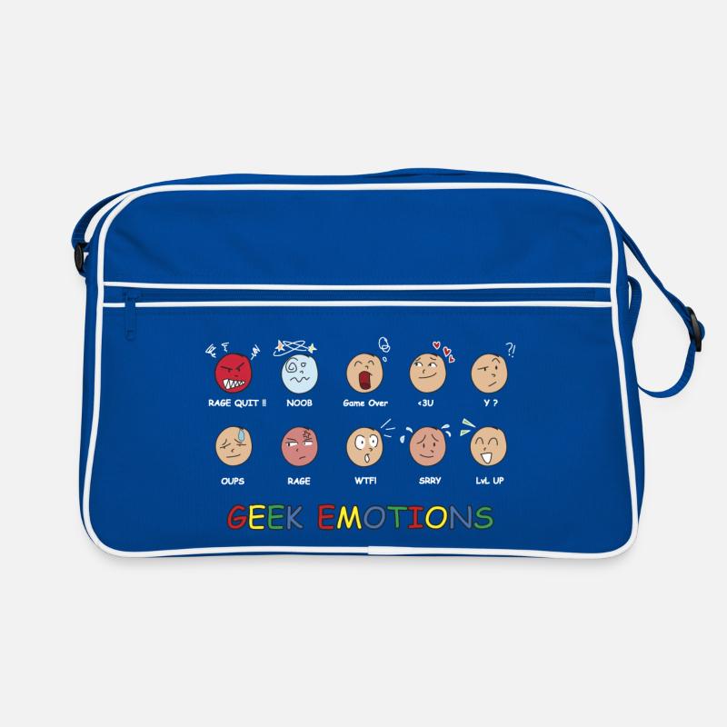 GEEK EMOTIONS - WEISSER TEXT - Retro Tasche - Blau/Weiß