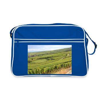 Vineyards vineyards Alsace France poster - Retro Bag - blue/white - Front