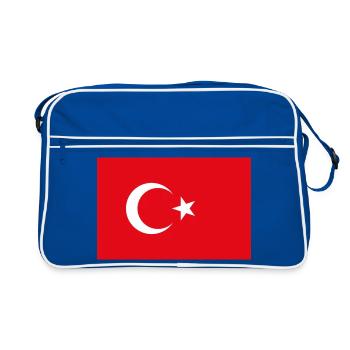 Autocollant drapeau de la Turquie Tuerkei Turquie Turquie - Sac Retro - bleu/blanc - Devant