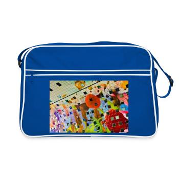 Cheerful colored floral décor design - Retro Bag - blue/white - Front
