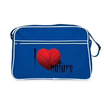 Coeur Veiné Rouge - Sac Retro - bleu/blanc - Devant