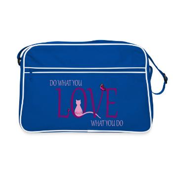 do what you love - Retro Tasche - Blau/Weiß - Vorne
