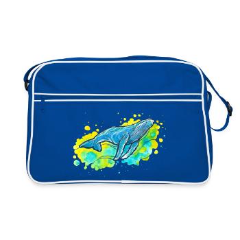 Humpback whale - Retro Bag - blue/white - Front