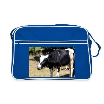 Affiche de vache - Sac Retro - bleu/blanc - Devant