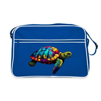 Turtle - Retro Bag - blue/white - Front