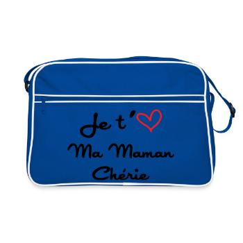 Je t'aime ma maman chérie - fête des mères - Sac Retro - bleu/blanc - Devant