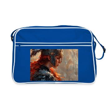 Poster Illustration Femme guerrière - Sac Retro - bleu/blanc - Devant