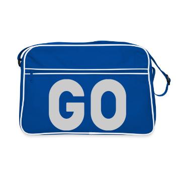GO - Retro Tasche - Blau/Weiß - Vorne