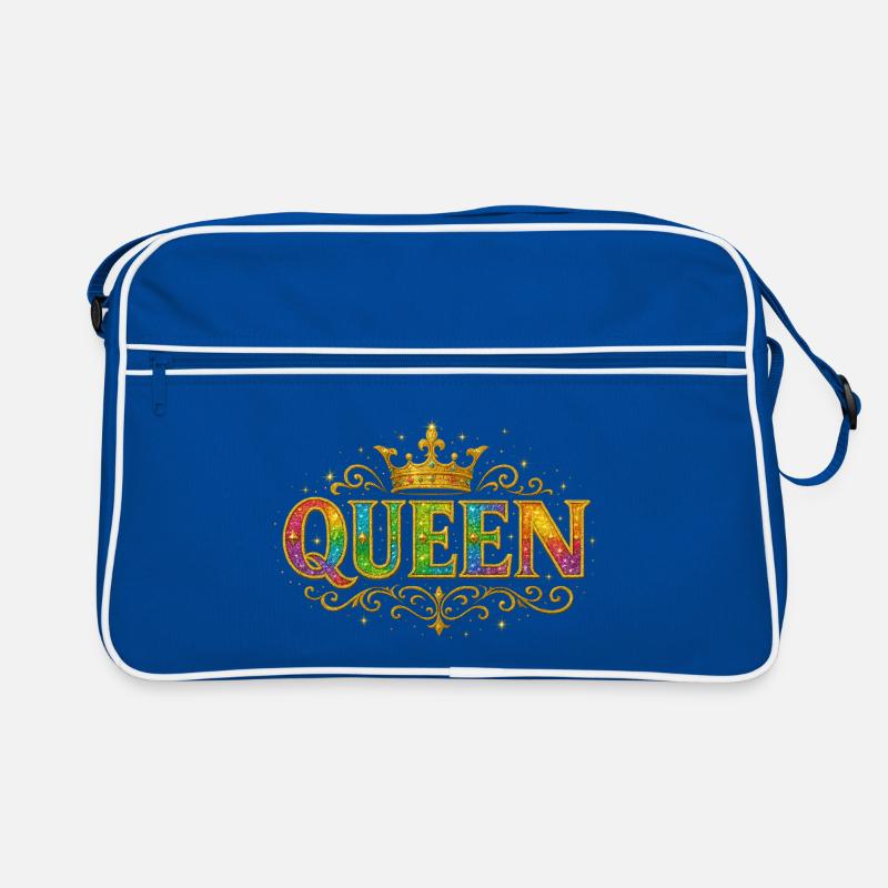 Regal Queen Crown Glitter Design Retro Bag
