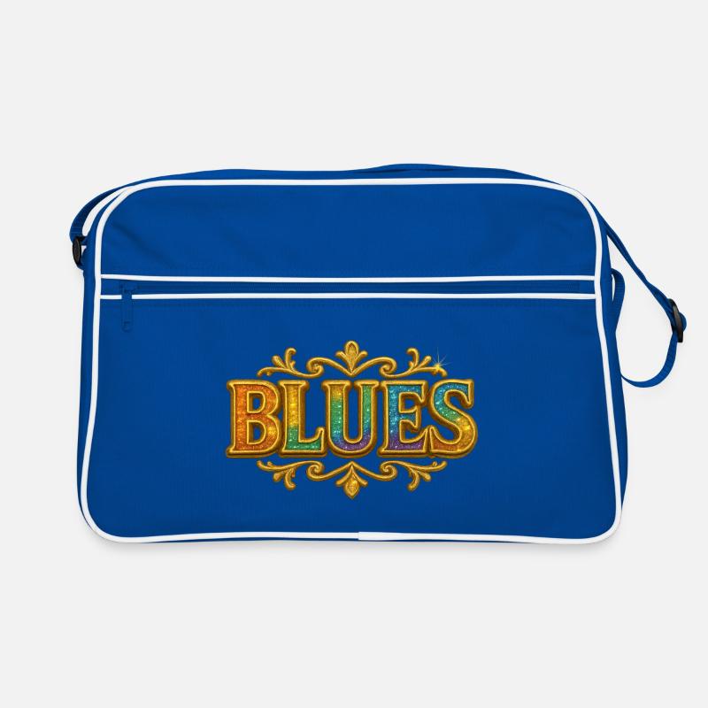 Blues with gold border and gradient Retro Bag