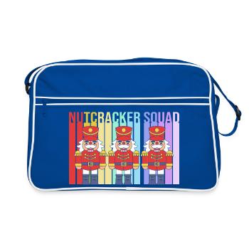 Nussknacker Weihnachten - Retro Tasche - Blau/Weiß - Vorne