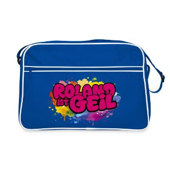 Roland Geil Farbexplosion Schlagersänger Konzert - Retro Tasche - Blau/Weiß - Vorne