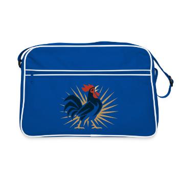 Rooster Sun Folk Art - Retro Bag - blue/white - Front
