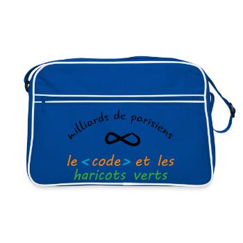 8_milliards_de_parisiens_le_code_et_les_haricot - Retro Tasche - Blau/Weiß - Vorne