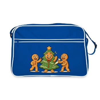 Bonhomme pain épice mannele  déguisé Sapin Noël  - Sac Retro - bleu/blanc - Devant